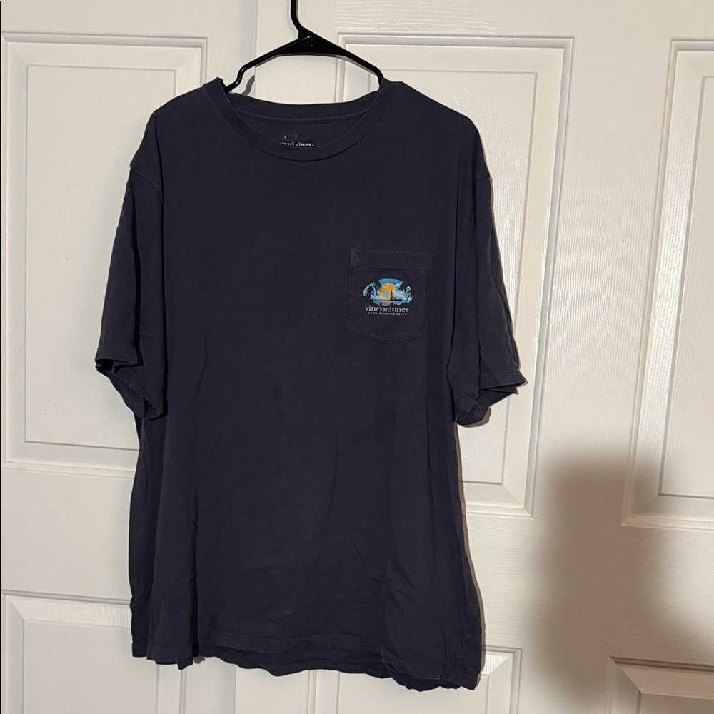 Vineyard Vines Navy Blue Graphic Pocket Tee
